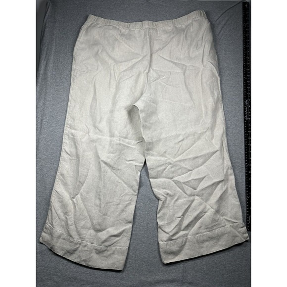 J Jill Love Linen 100% Linen Pants Womens Size XL Beige‎ Pull On Elastic Waist - Picture 4 of 6